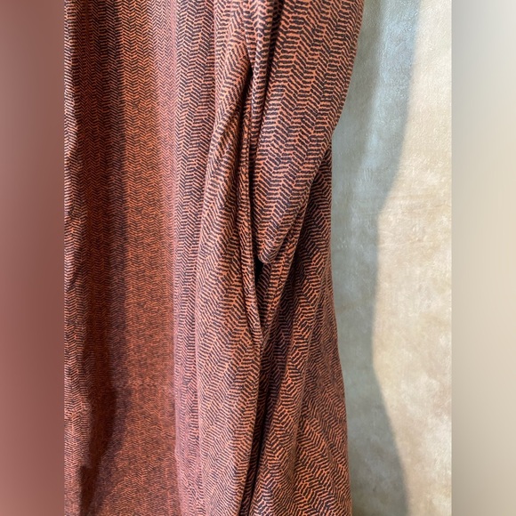 Prairie Cotton Orange and Black Dress Stretch Made in USA WXL Pockets Like New - Picture 3 of 6